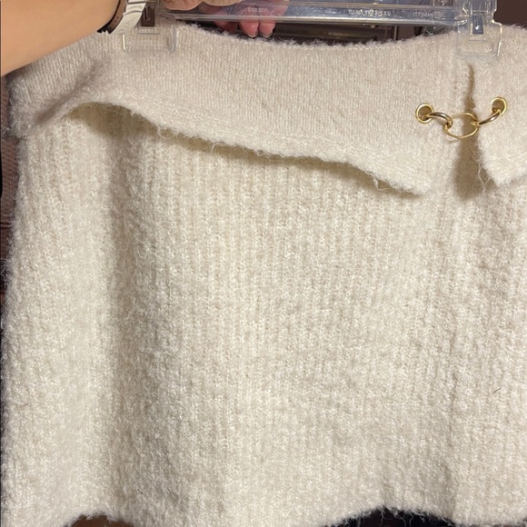 Wild Fable Winter White Sweater Skirt with gold-tone detail - Size XL 17” waist - Picture 2 of 6